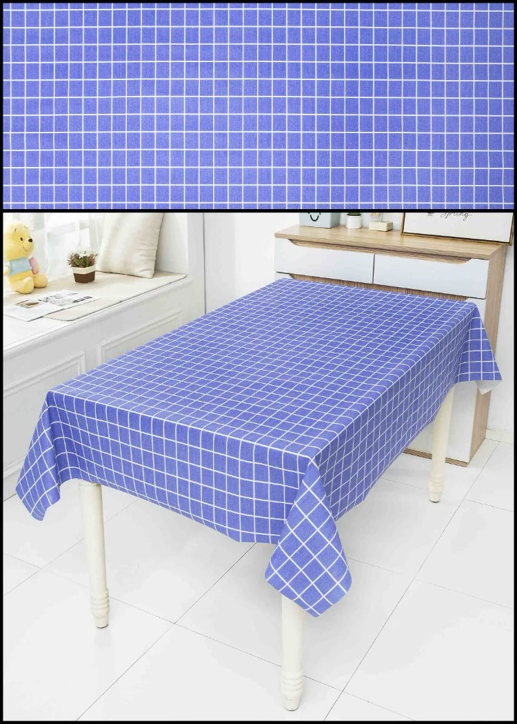 Muti-Color Grid Printed Polyester Table Cloth PVC Vinyl Waterproof Tablecloth