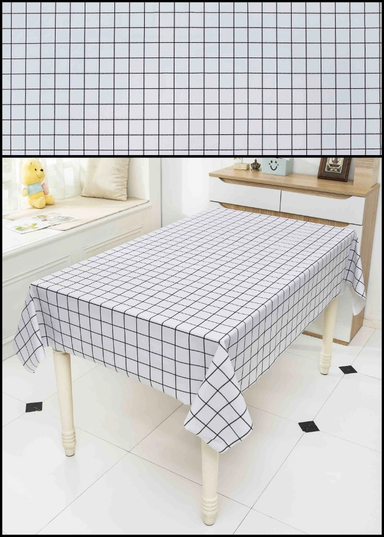 Grid PVC Vinyl Waterproof Tablecloth Printed Polyester Table Cloth for Camping Picnic