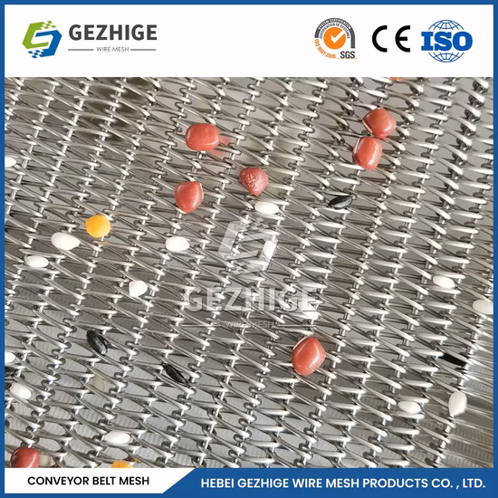 Gezhige Food Grade 304 316 Нержавеющая сталь Металлическая спиральная конвейерная лента Сетка для духовки